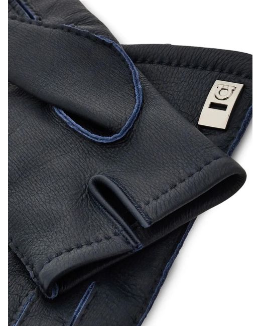 Ferragamo Black Gants À Détails De Coutures for men