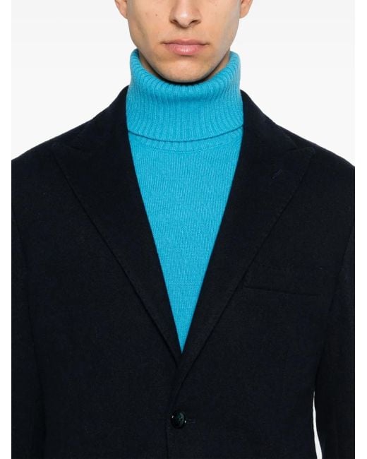 Barba Napoli Black Wool-Blend Blazer for men