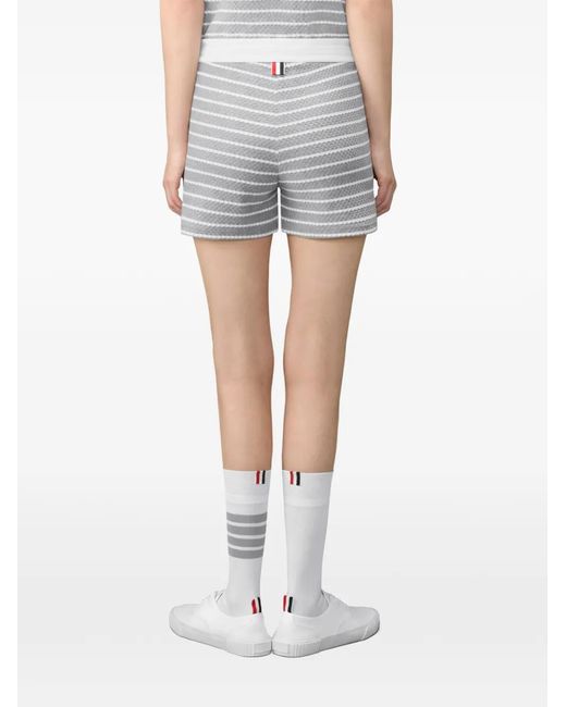 Thom Browne Gray Striped Shorts
