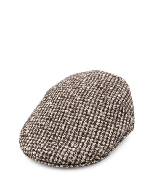 Borsalino White Parigi Check-Pattern Hat