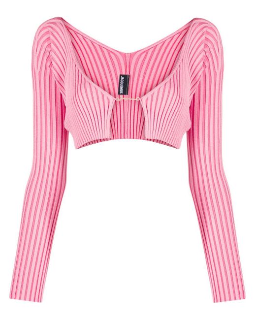 Jacquemus La Maille Pralu Vest Met Print in het Pink