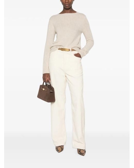 Bompard White Crew-Neck Sweater