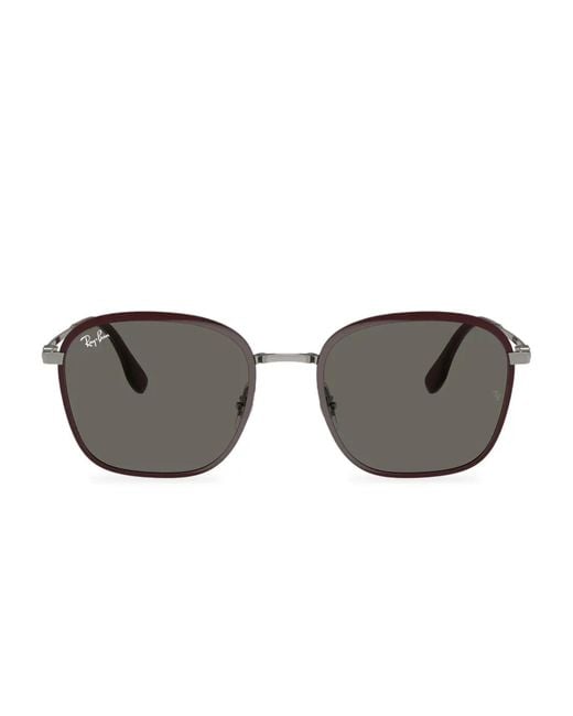 Ray-Ban Gray Square-Frame Sunglasses