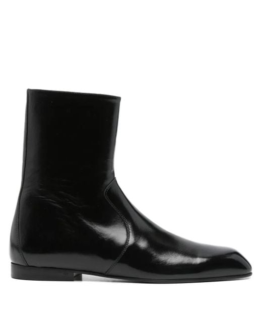Khaite Colt Leren Enkellaarzen Met Rits in het Black