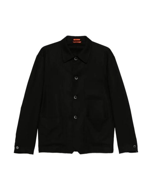メンズ Barena パッチポケット シャツジャケット Black