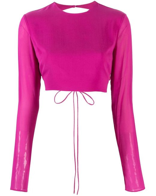 ANDAMANE Pink Waist Tie-Fastening Top