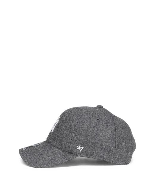 Sporty & Rich Gray Yankees Serif Wool-Blend Baseball Cap