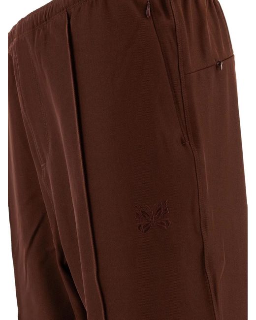 Needles Brown Logo-Embroidered Track Pants for men