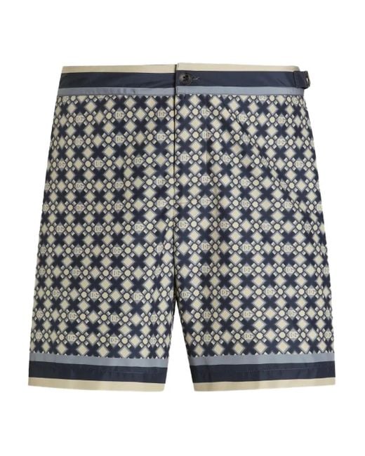 Dolce & Gabbana Badeshorts Mit Geometrischem Muster in Gray für Herren