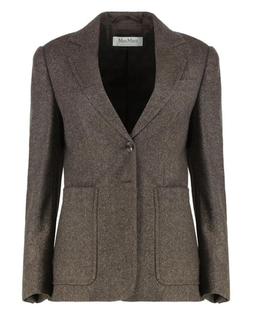 Max Mara Black Single-Breasted Tweed Jacket