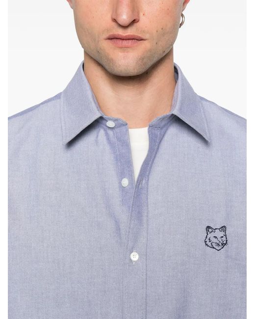 Maison Kitsuné Blue Contour Fox Head Shirt for men