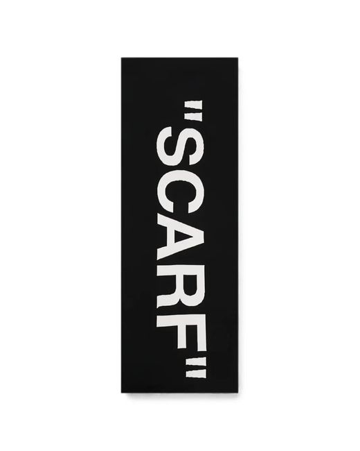 Off-White c/o Virgil Abloh Black Logo-Intarsia Knitted Scarf