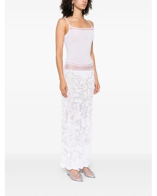 Roberta Einer White Delicate Maxi Dress