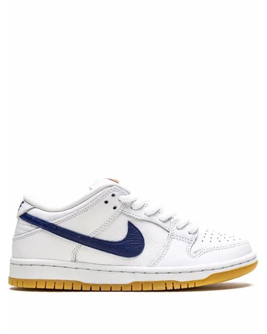 Nike White Sb Dunk Low Pro Iso Label Sneakers