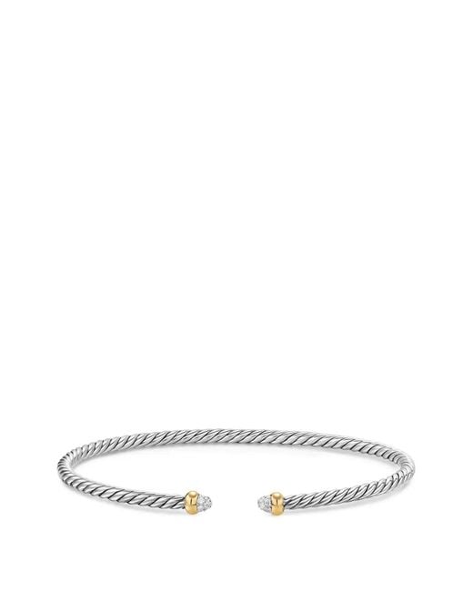 David Yurman White Micro Cable Flex Bracelet