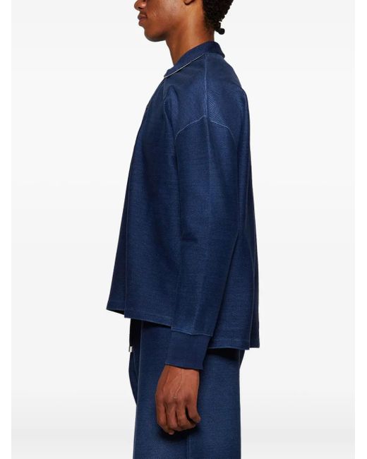 Loewe Blue Long-Sleeve Polo Shirt for men