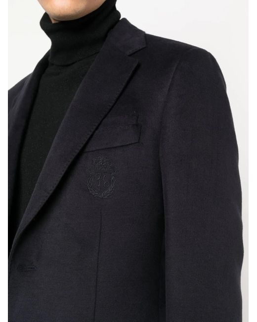 Billionaire Blue Fitted Single-Breasted Blazer for men