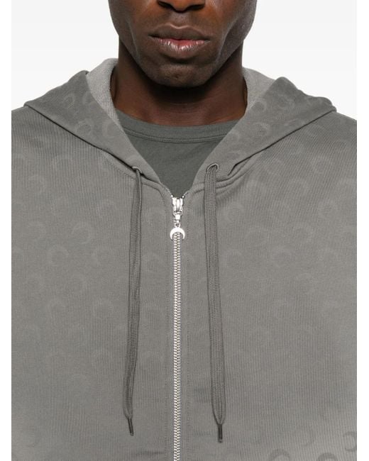 メンズ MARINE SERRE ジップアップ パーカー Gray