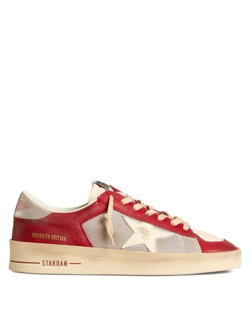 Golden Goose Deluxe Brand Red Stardan Leather Sneakers for men