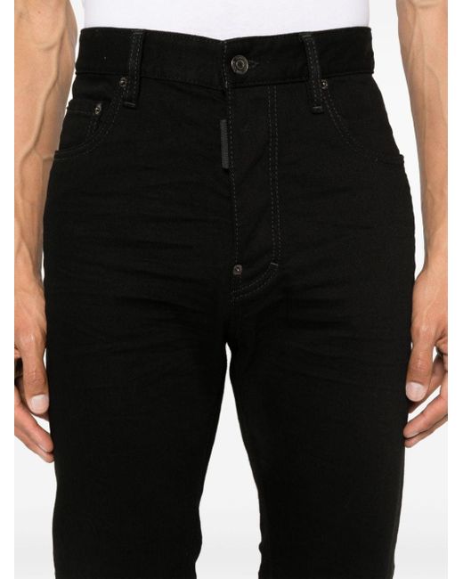 DSquared² Black 642 Tapered Jeans for men