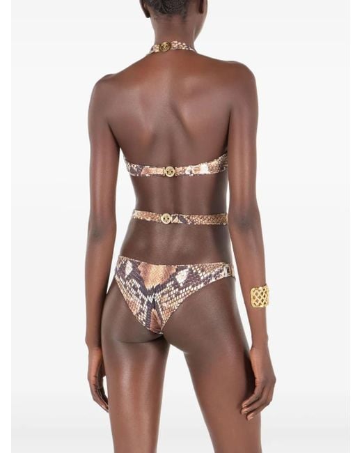 Roberto Cavalli White Python Swimsuit