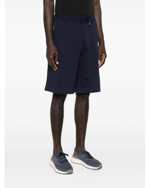 Brunello Cucinelli Blue Zip Drawstring Trousers for men