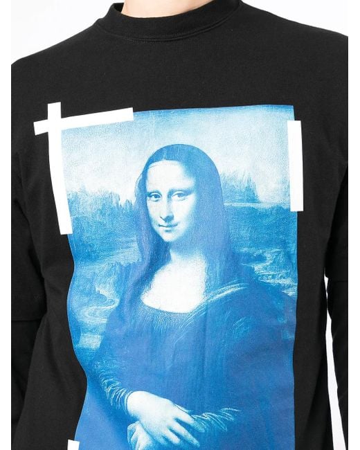 メンズ Off-White c/o Virgil Abloh Monalisa プリント ロングtシャツ Blue
