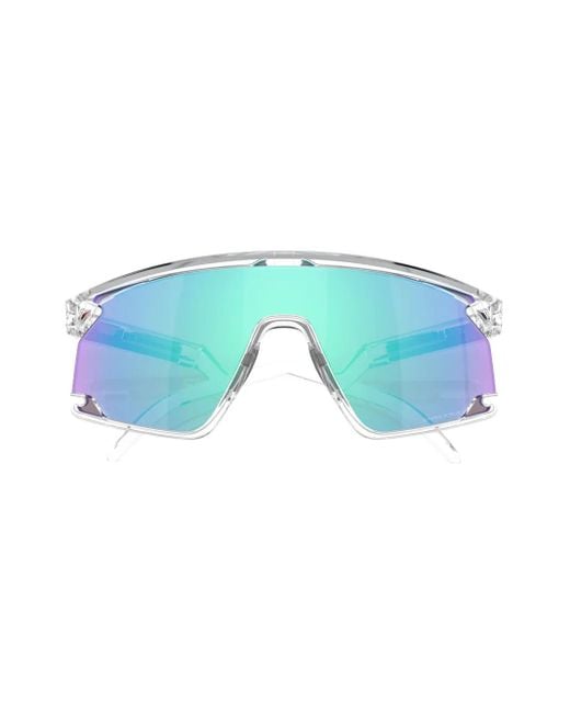 Oakley Blue Transparent Mask-Frame Sunglasses