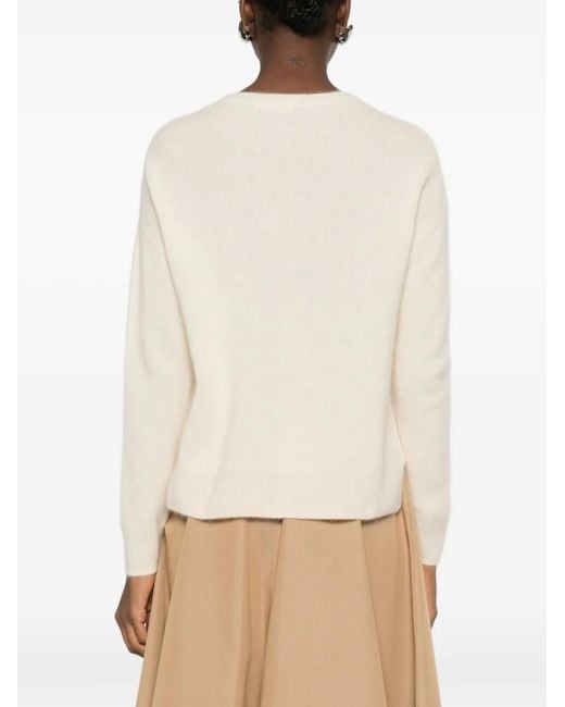 Majestic Filatures Natural Pullover mit rundem Ausschnitt