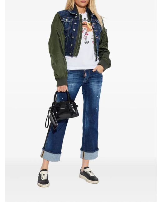 DSquared² Blue Hybrid Bomber Jacket