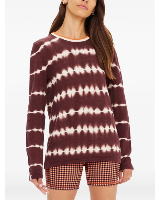 The Upside Red Amana Tie-Dye Long-Sleeve Sweater