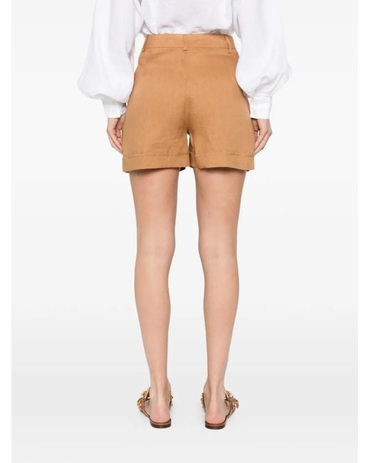 ACTUALEE Natural Pleated Shorts