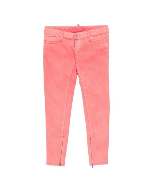 Vaqueros Con Bajos Con Cremallera DSquared² de color Pink