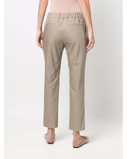 Brunello Cucinelli Natural Cropped Straight-Leg Trousers