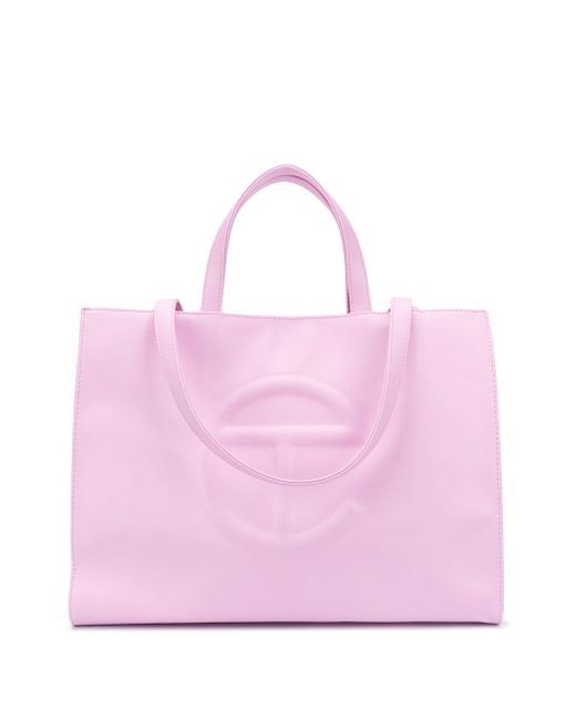 Medium shopping bag handbag Telfar Pink in Polyester - 34283528