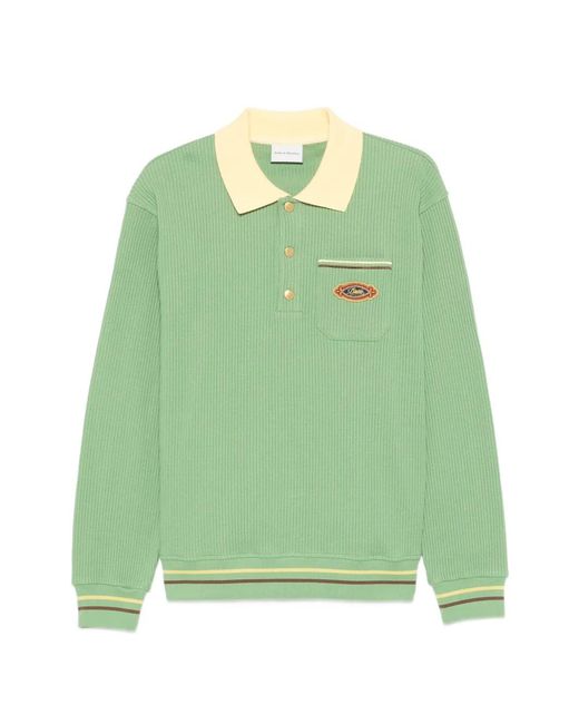 Drole de Monsieur Green Logo-Patch Polo Shirt for men