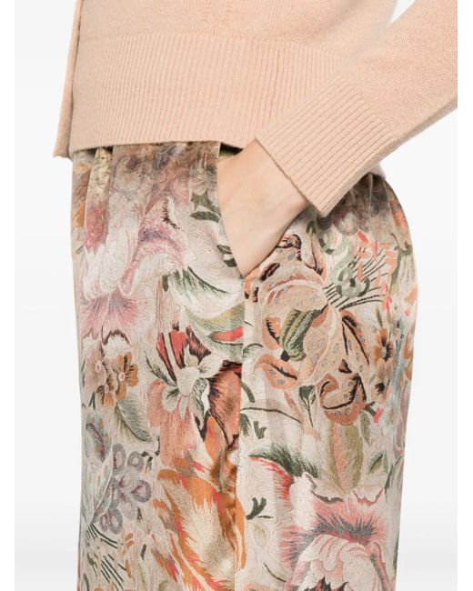 Pierre Louis Mascia Broek Met Bloemenprint in het Natural