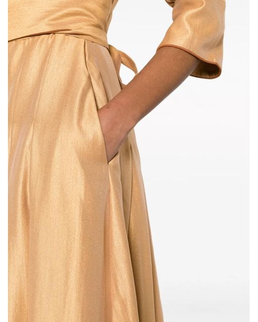 Robe Ceinturée Divine À Coupe Longue Baruni en coloris Natural