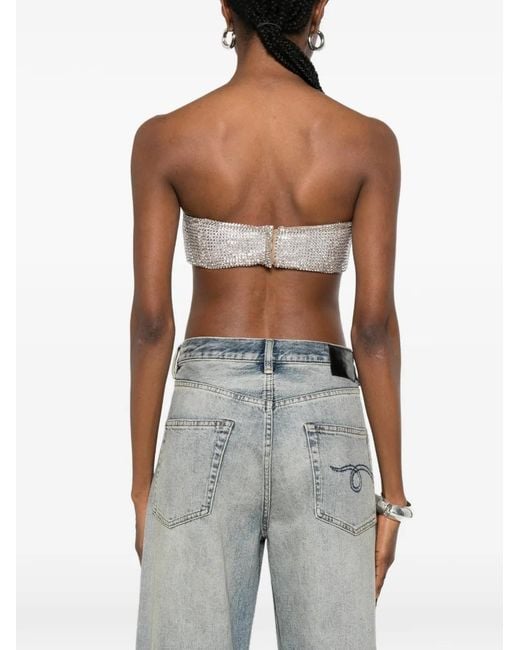 GIUSEPPE DI MORABITO White Crystal-Embellished Top