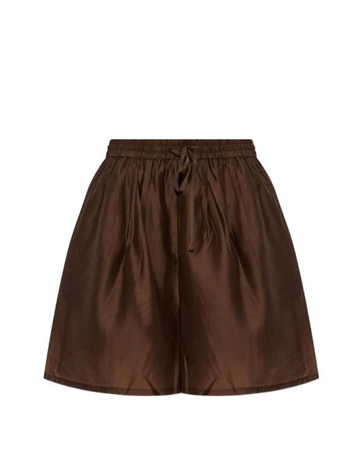 Gestuz Brown Siora Drawstring Elasticated-Waist Shorts