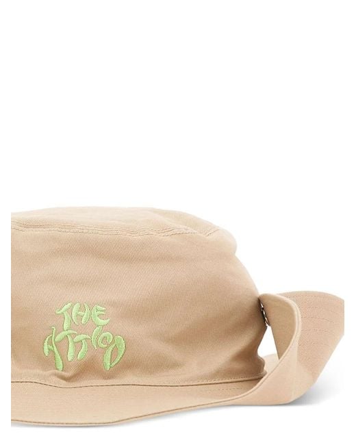 The Attico Natural Logo-Embroidered Wide-Brim Hat