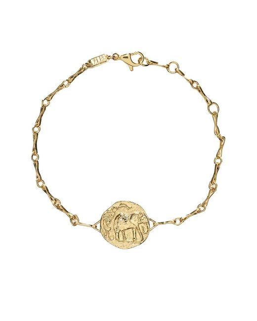Azlee Metallic 18K Elefante Diamond Single Coin Bracelet