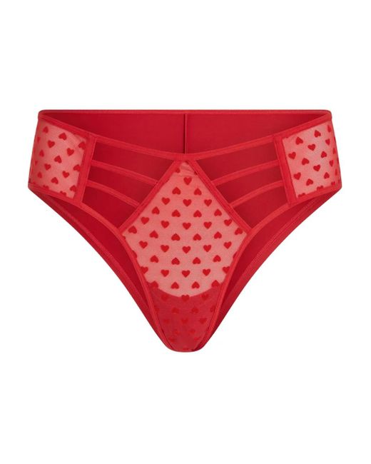 Marlies Dekkers Red Heart-Print Brazilian Briefs