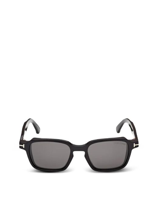 Tom Ford Black T-Logo Square-Frame Sunglasses for men