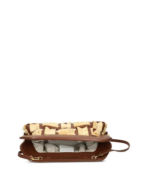 THEMOIRÈ Brown Woven Fringe Crossbodyt Bag