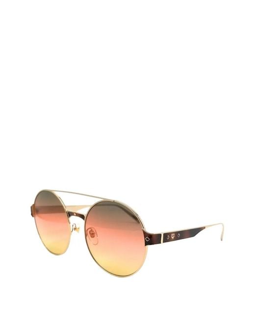 MCM Metallic Round-Frame Double-Bridge Sunglasses for men