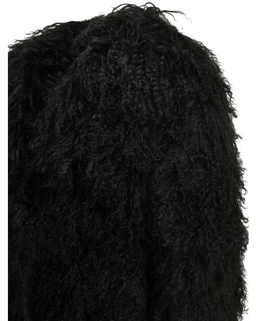 FURECO Black Shearling Coat