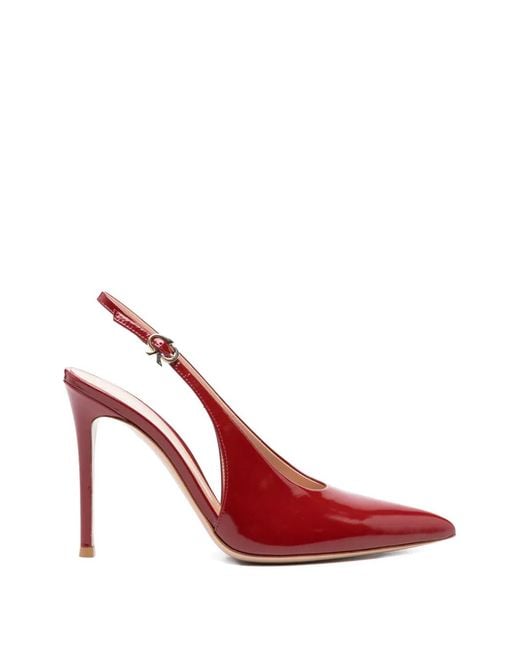 Gianvito Rossi Red Point Toe Slingback Sandals