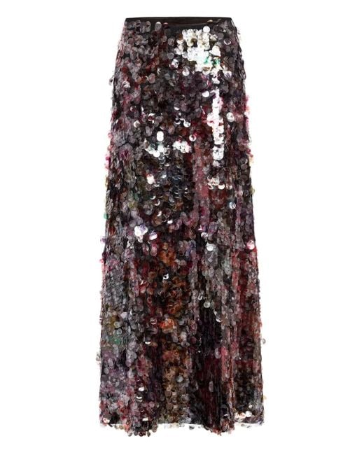 Marie Oliver Odessa Maxi-Rok Met Pailletten in het Black