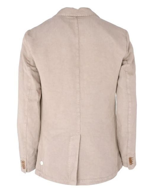 120% Lino Natural Button Giacca Jacket for men